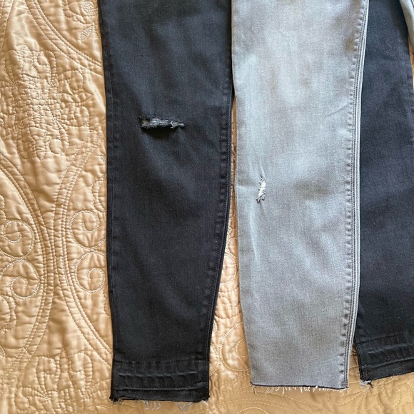 SPANX Lot of 2 Distressed Ankle Skinny Jeans MEDIUM Reg Fit Gray & Black - Picture 7 of 10